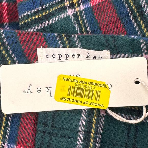 Copper Key Plaid Pleated Mini Skirt Girls Size Large 14 Red Green - Picture 5 of 6